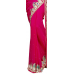 Remarkable Magenta Colored Stone Worked Chiffon Saree